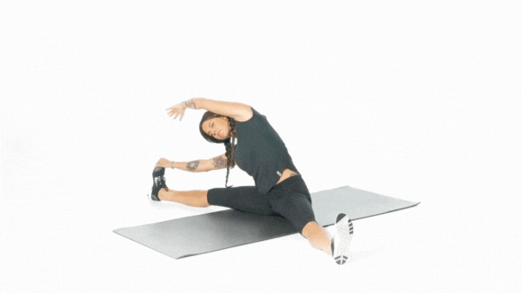 Seated Single Leg Straddle Stretch